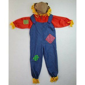 Scarecrow Costume Caltoy Childrens L Boys Girls Halloween Dress Up Zip Front EUC